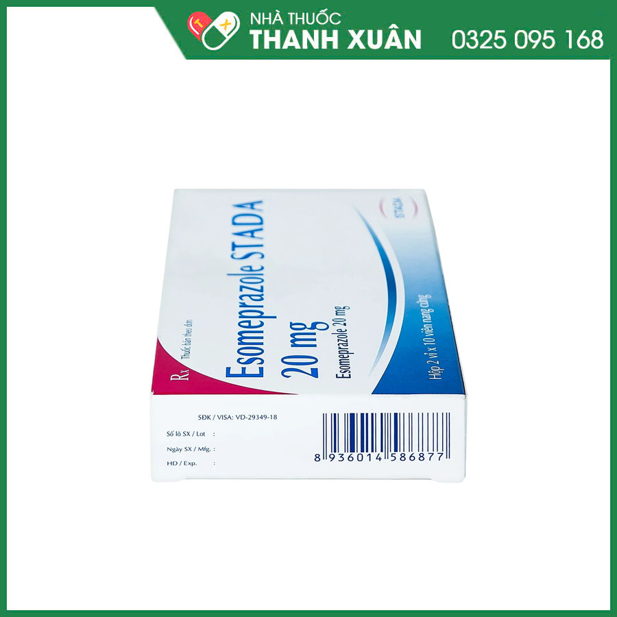 Esomeprazole Stada 20mg thuốc điều trị bệnh trào ngược dạ dày-thực quản, hội chứng Zollinger-Ellison, loét dạ dày-tá tràng